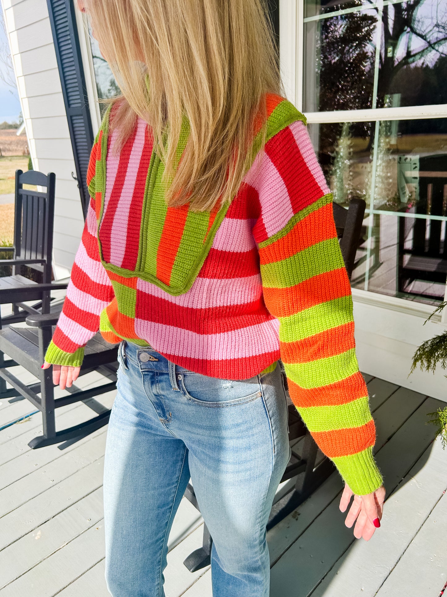 Striped Half Zip