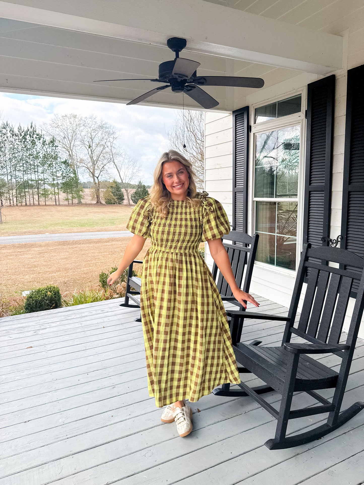 Garden Gingham Midi