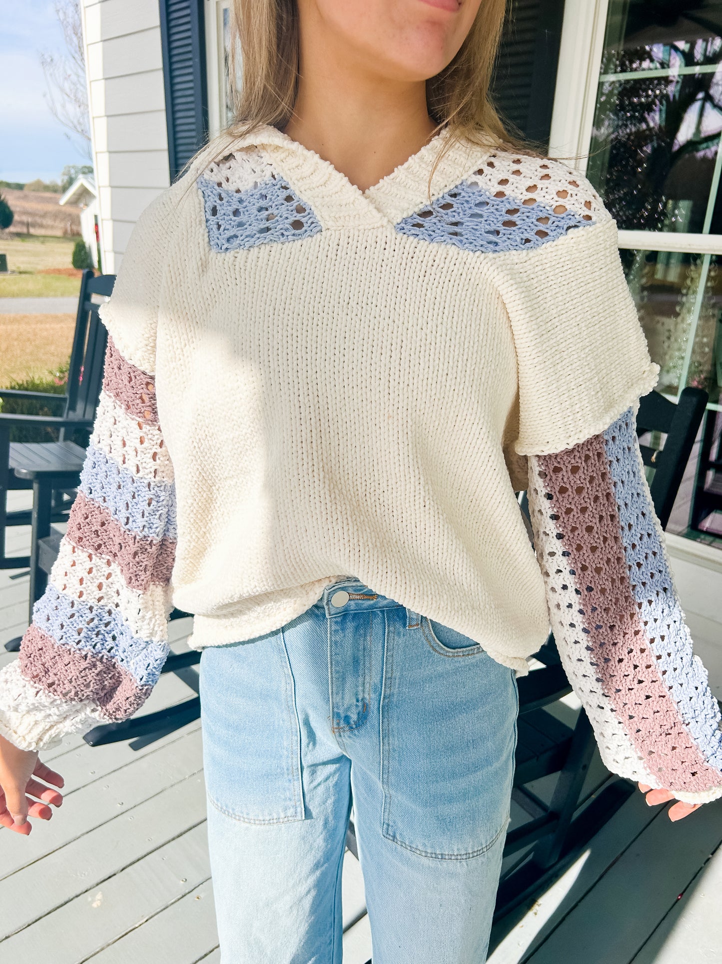 Crochet Hooded Sweater