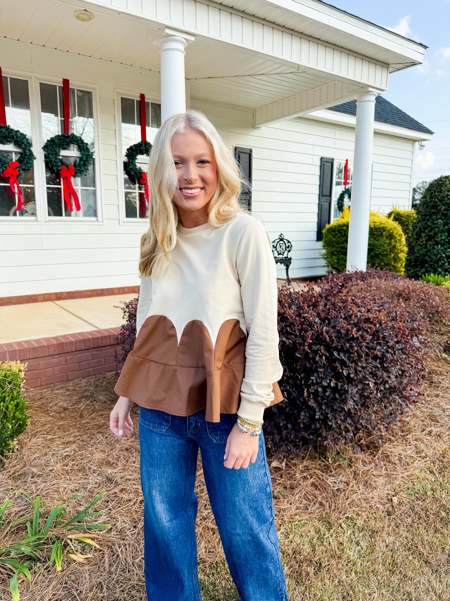Mocha Mix Peplum Top
