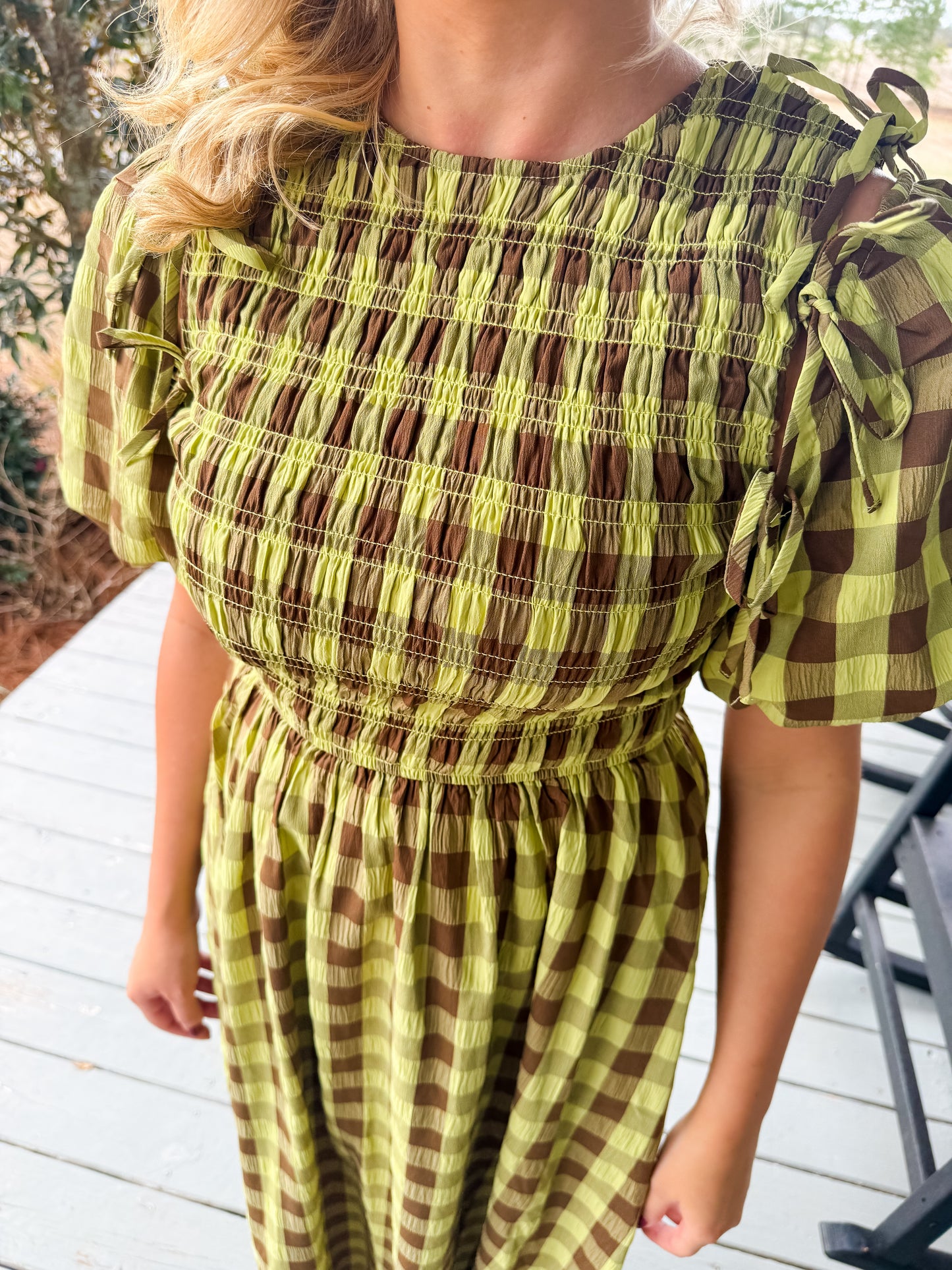 Garden Gingham Midi