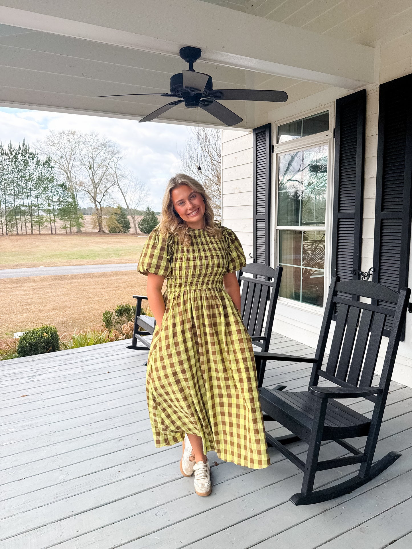 Garden Gingham Midi