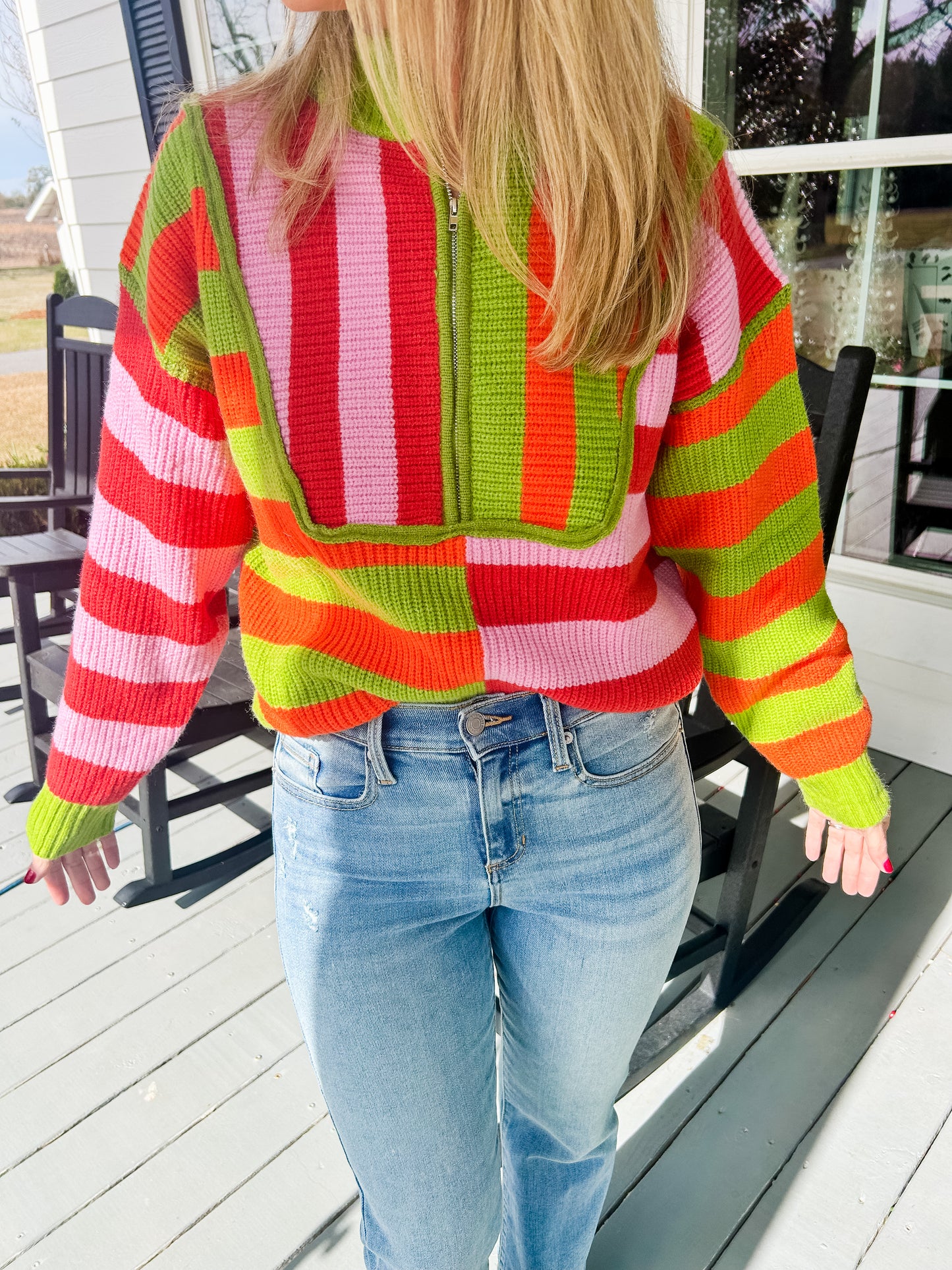 Striped Half Zip